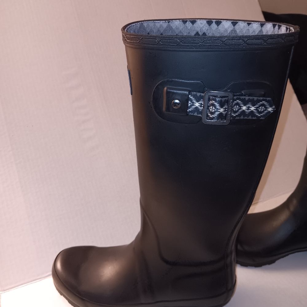 Pendleton Black Matte Rubber Boots 7M - Picture 3 of 10